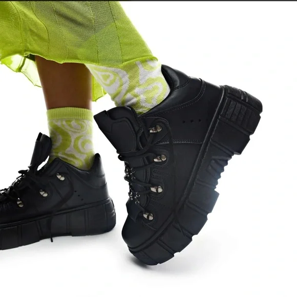 KOI Rimo Core Chunky Black Trainers Goth Rock Sz 9 NIB - Picture 8 of 13